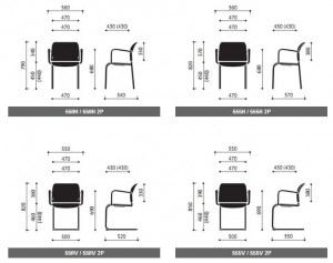 Krzesła konferencyjne Bit wymiary (1)