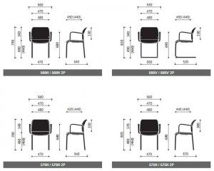 Krzesła konferencyjne Bit wymiary (2)