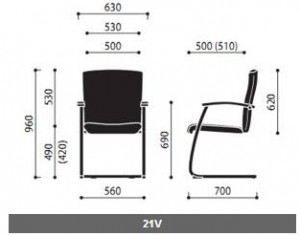 Krzesła konferencyjne Niko wymiary (2)