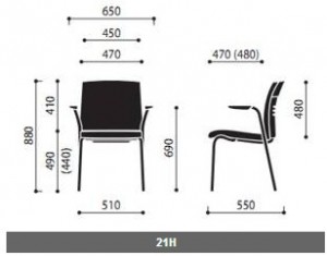 Krzesła konferencyjne One wymiary (1)