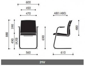 Krzesła konferencyjne One wymiary (2)