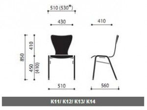 Krzesła sklejkowe Ligo wymiary (1)