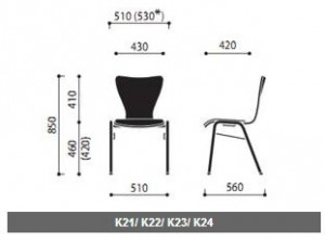 Krzesła sklejkowe Ligo wymiary (2)