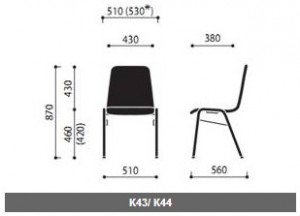 Krzesła sklejkowe Ligo wymiary (4)