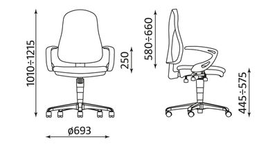 Wymiary krzesła Offix