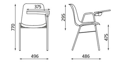 Wymiary krzesła BETA T L