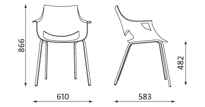Wymiary krzesła Fano