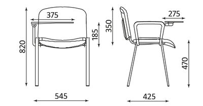 Wymiary krzesła ISO