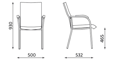 Wymiary krzesła Loco II