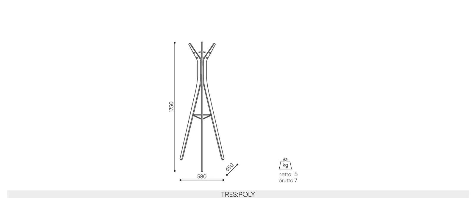 TRES-POLY-B3 — rysunek wymiarowy