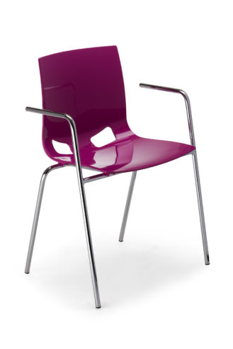 Krzesło Fondo arm chrome gloss fioletowe