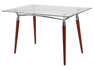Algeo stół do kawiarni z blatem szklanym 120x80 cm