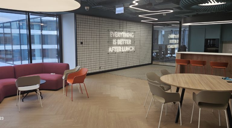 Nowoczesne biuro IT w Warszawie – kompleksowe wyposażenie dwóch pięter